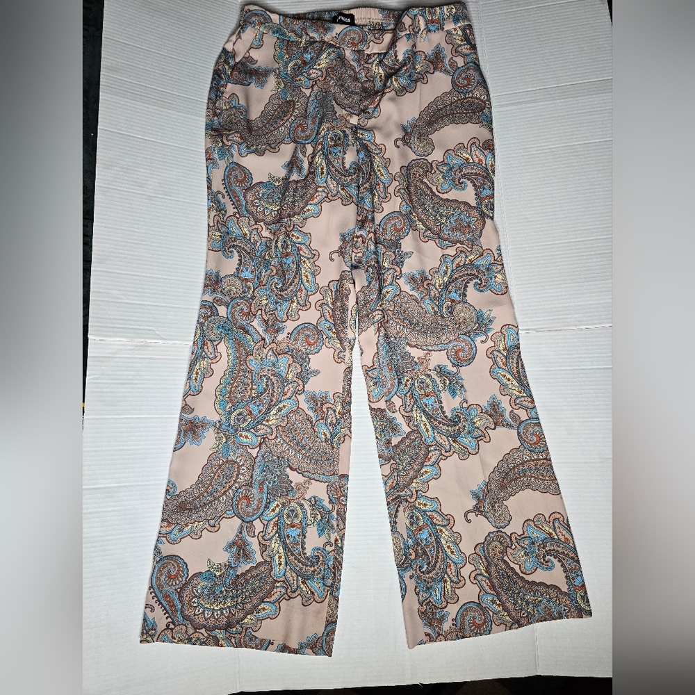 Express Paisley Print Trousers - Blue and Brown